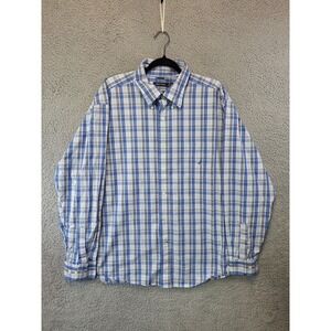Nautica Shirt Mens 2XL Multicolor Plaid Wrinkle Resistant Collared Button‎ Down